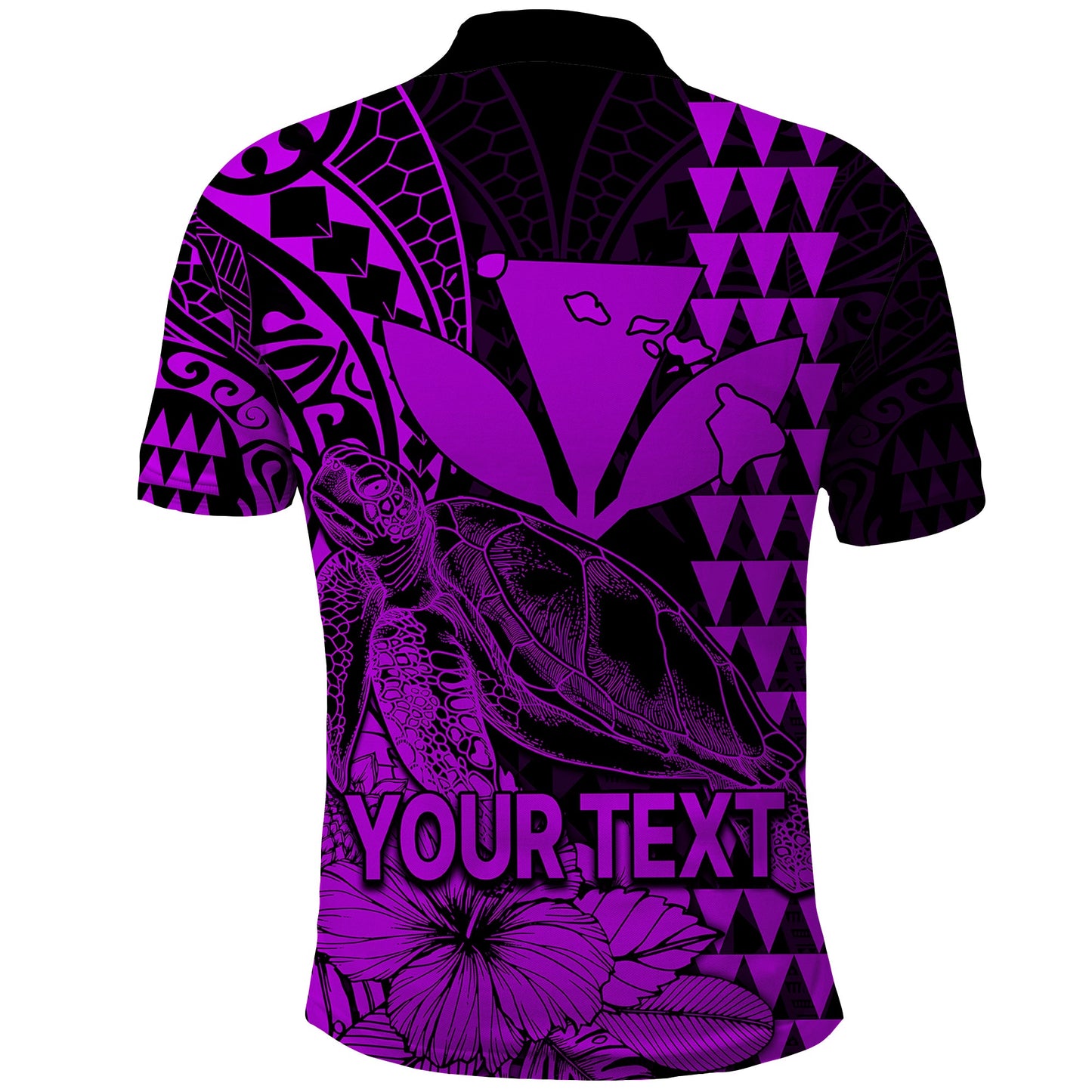 Custom Personalised Kakau Polynesian Tribal Hawaiian Turtle with Kanaka Maoli Purple Polo Shirt