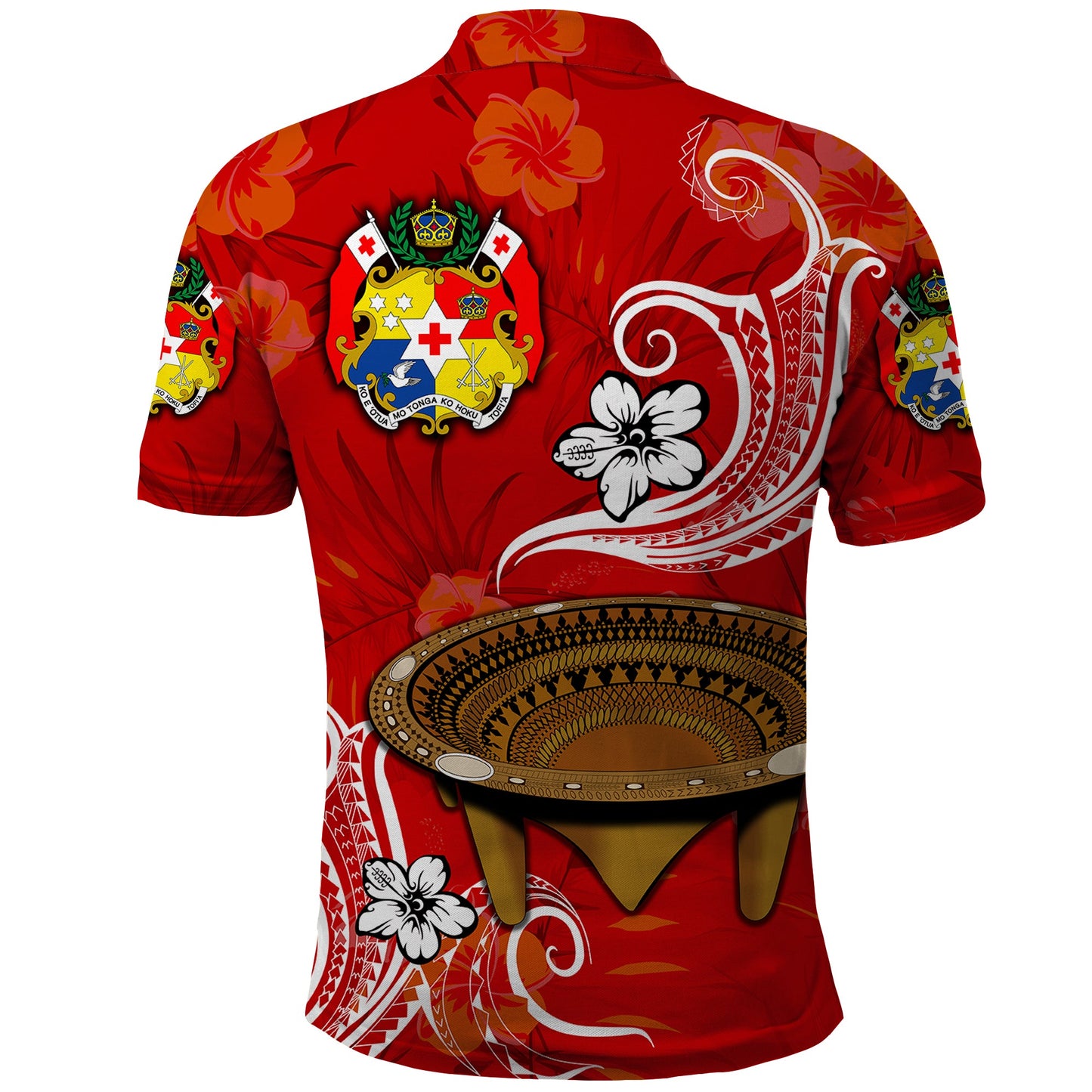 Custom Personalised Tonga Kumete Kava Bowl Sila Vibes - Red Polo Shirt