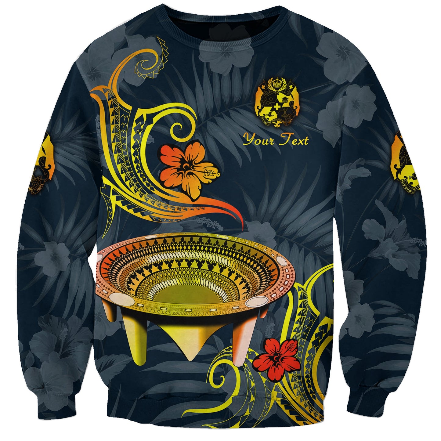 Custom Personalised Tonga Kumete Kava Bowl Sila Vibes Gradient Sweatshirt