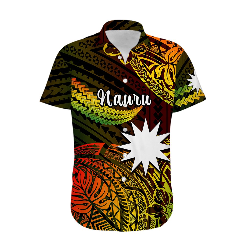 Custom Personalised Nauru Polynesian Hibiscus Naoero Reggae Hawaiian Shirt