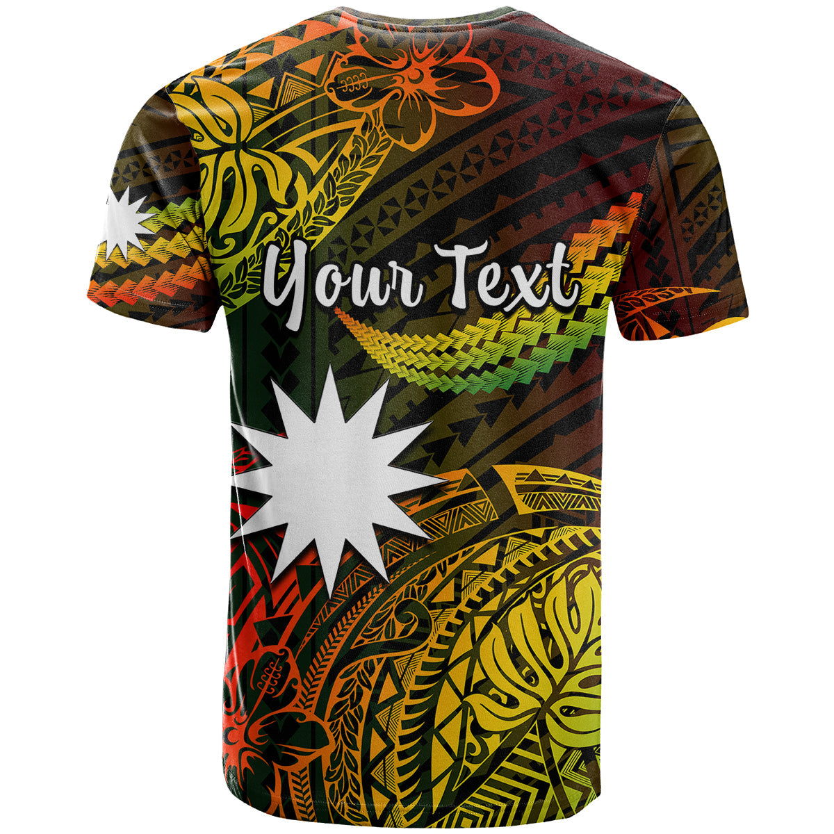 (Custom Personalised) Nauru Polynesian Hibiscus Naoero Reggae T Shirt