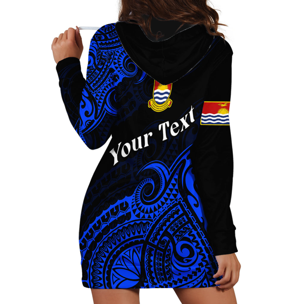 Custom Personalised Ribaberiki Kiribati Coat Of Arms Mix Blue Polynesian Hoodie Dress