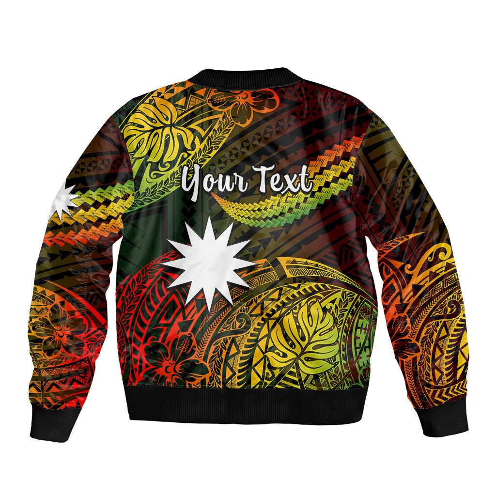 (Custom Personalised) Nauru Polynesian Hibiscus Naoero Reggae Bomber Jacket