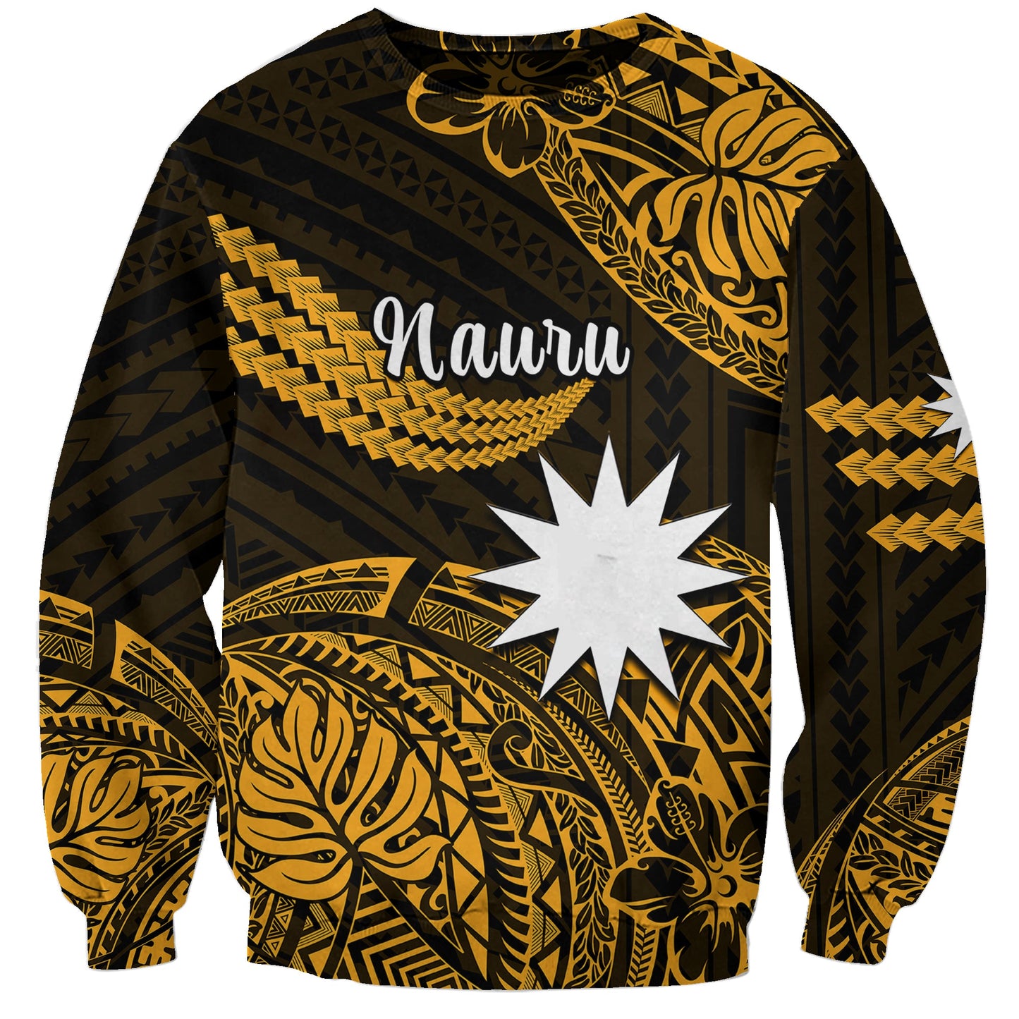 Nauru Polynesian Hibiscus Naoero Glod Sweatshirt