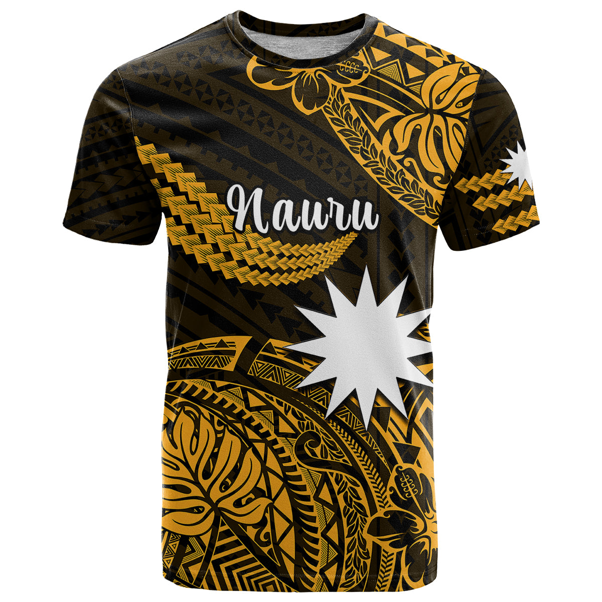 Nauru Polynesian Hibiscus Naoero Glod T Shirt
