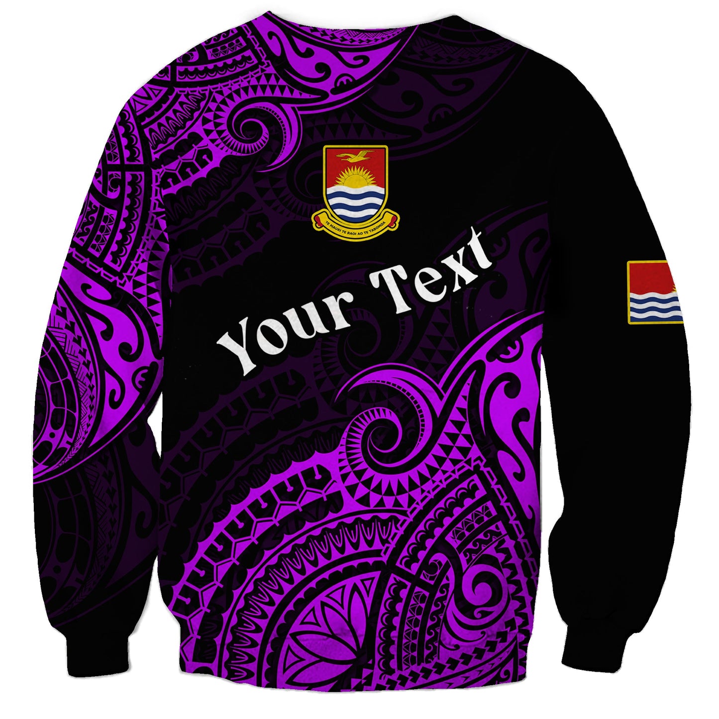 Custom Personalised Ribaberiki Kiribati Coat Of Arms Mix Purple Polynesian Sweatshirt