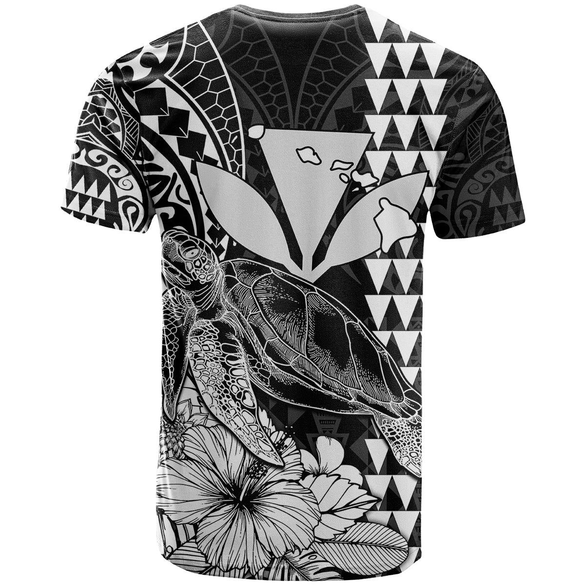Kakau Polynesian Tribal Hawaiian Turtle With Kanaka Maoli Black T Shirt