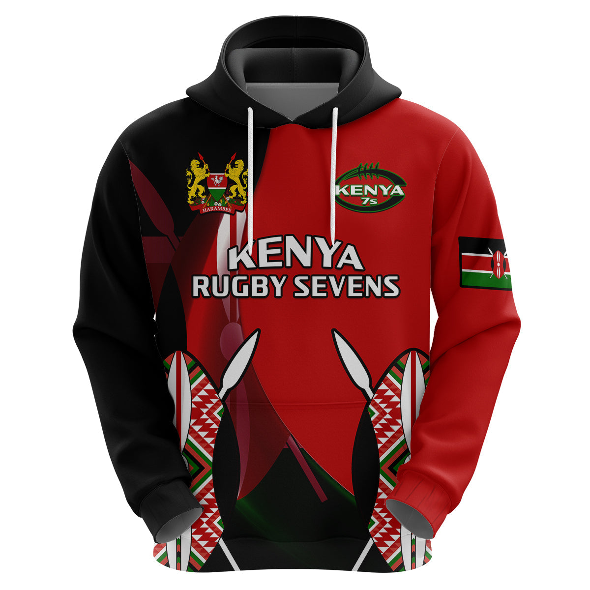 Custom Kenya Rugby Sevens Sporty Version Hoodie