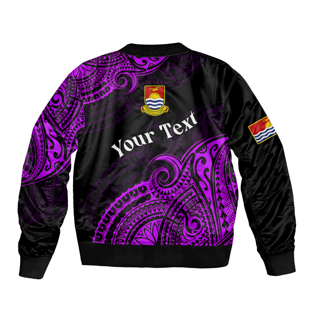 (Custom Personalised) Ribaberiki Kiribati Coat Of Arms Mix Purple Polynesian Bomber Jacket