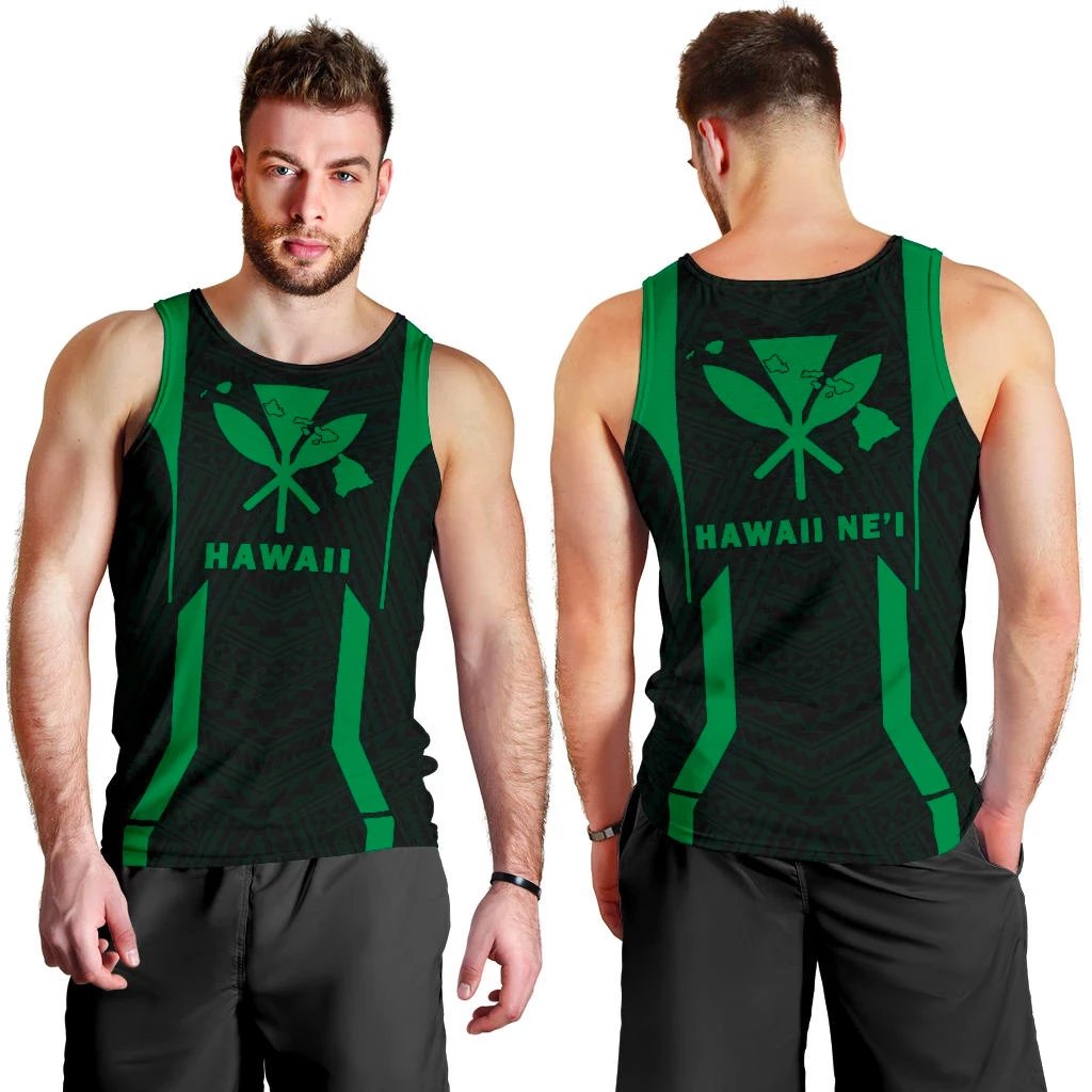 Hawaii Kanaka Polynesian Men's Tank Top Green