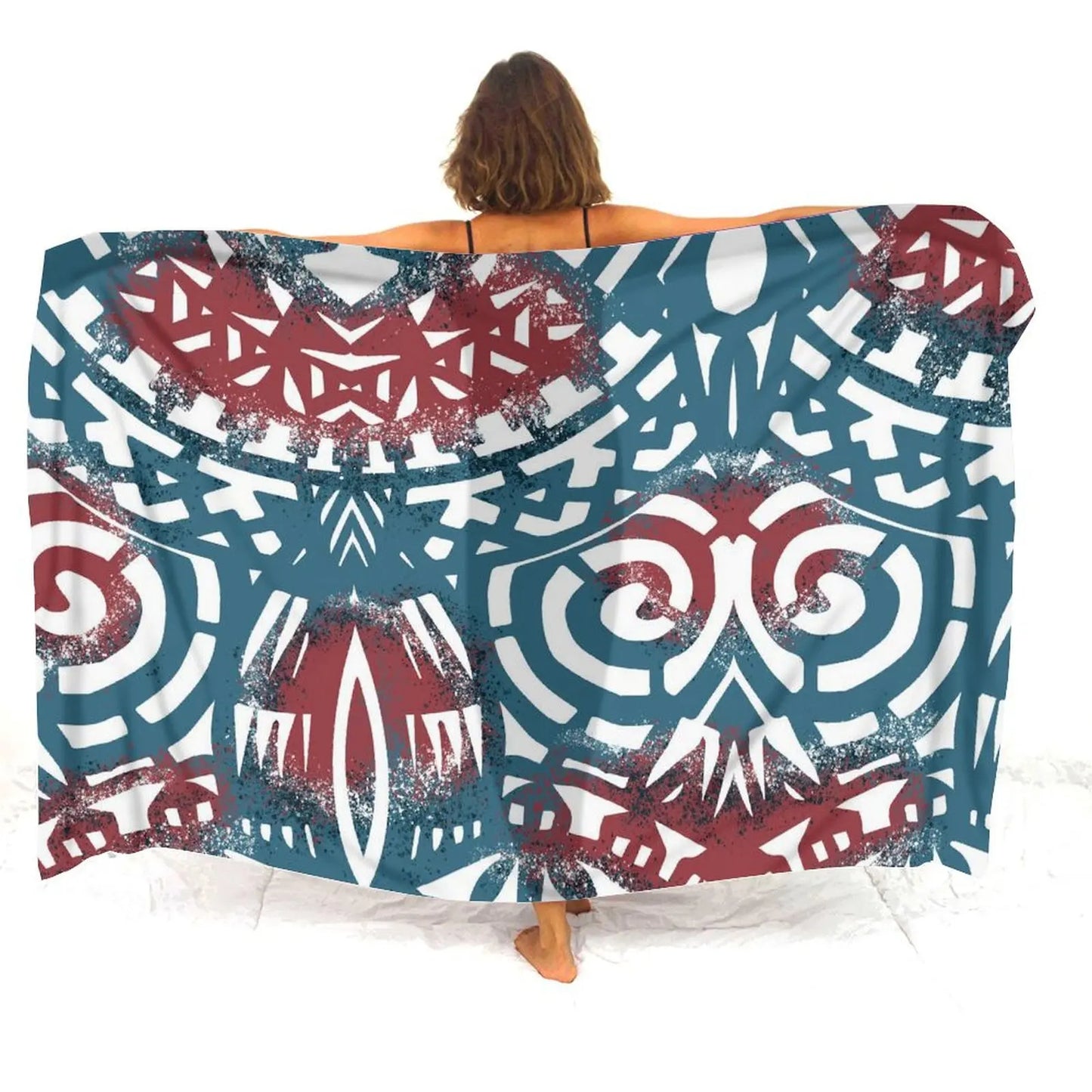 Vintage Polynesian Women'S Sarong Apron Polynesian Tribal Pattern Printed Sarong Beach