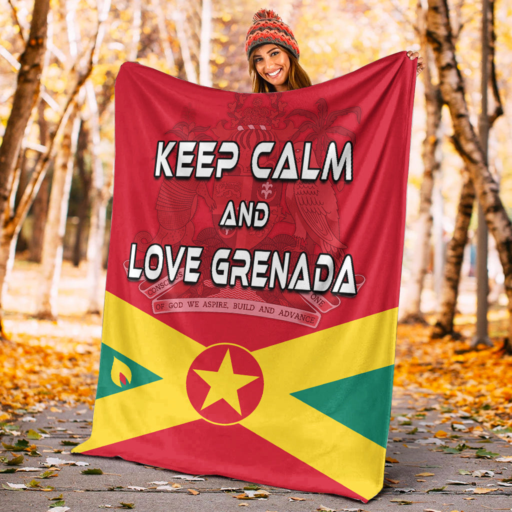 Grenada Premium Blanket Keep Calm and Love Grenada Ver.02