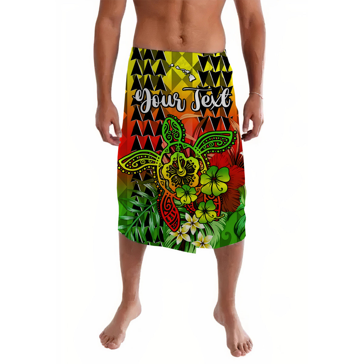 (Custom Personalised) Hawaii Flowers Lavalava Reggae Tribal Pattern Hawaiian