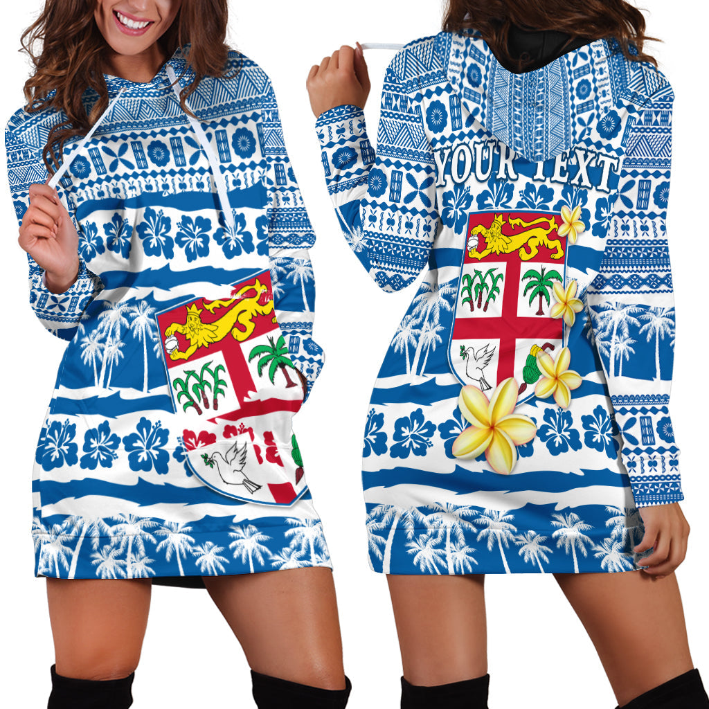 Custom Personalised Fiji Polynesian Hoodie Dress Fijian Tapa Pattern