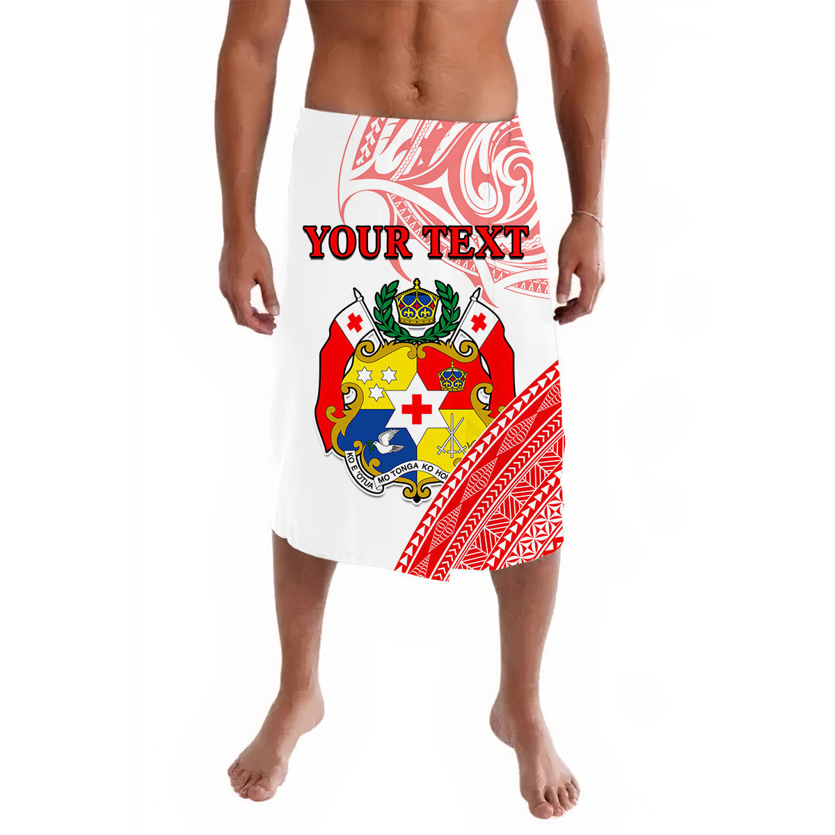 (Custom Personalised) Tonga Lavalava Tongan Pattern Blithesome Version Red