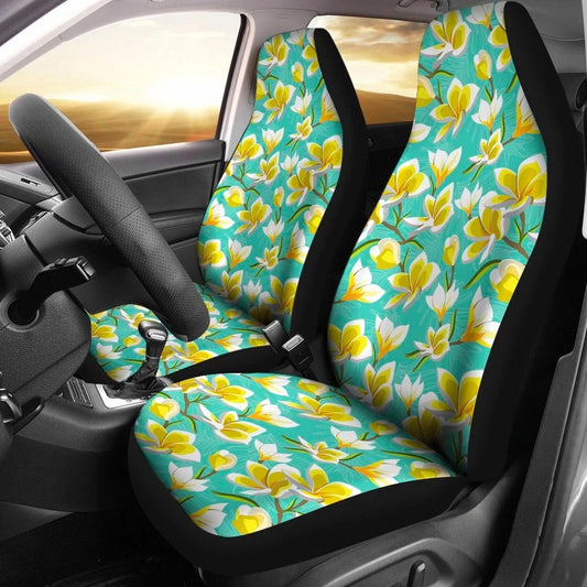Hawaii Tropical Plumeria Blue Car Seat Cover