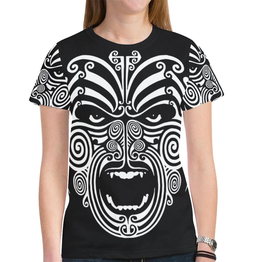 New Zealand Shirt, The Maori Moko Warface Tattoo T - Shirt