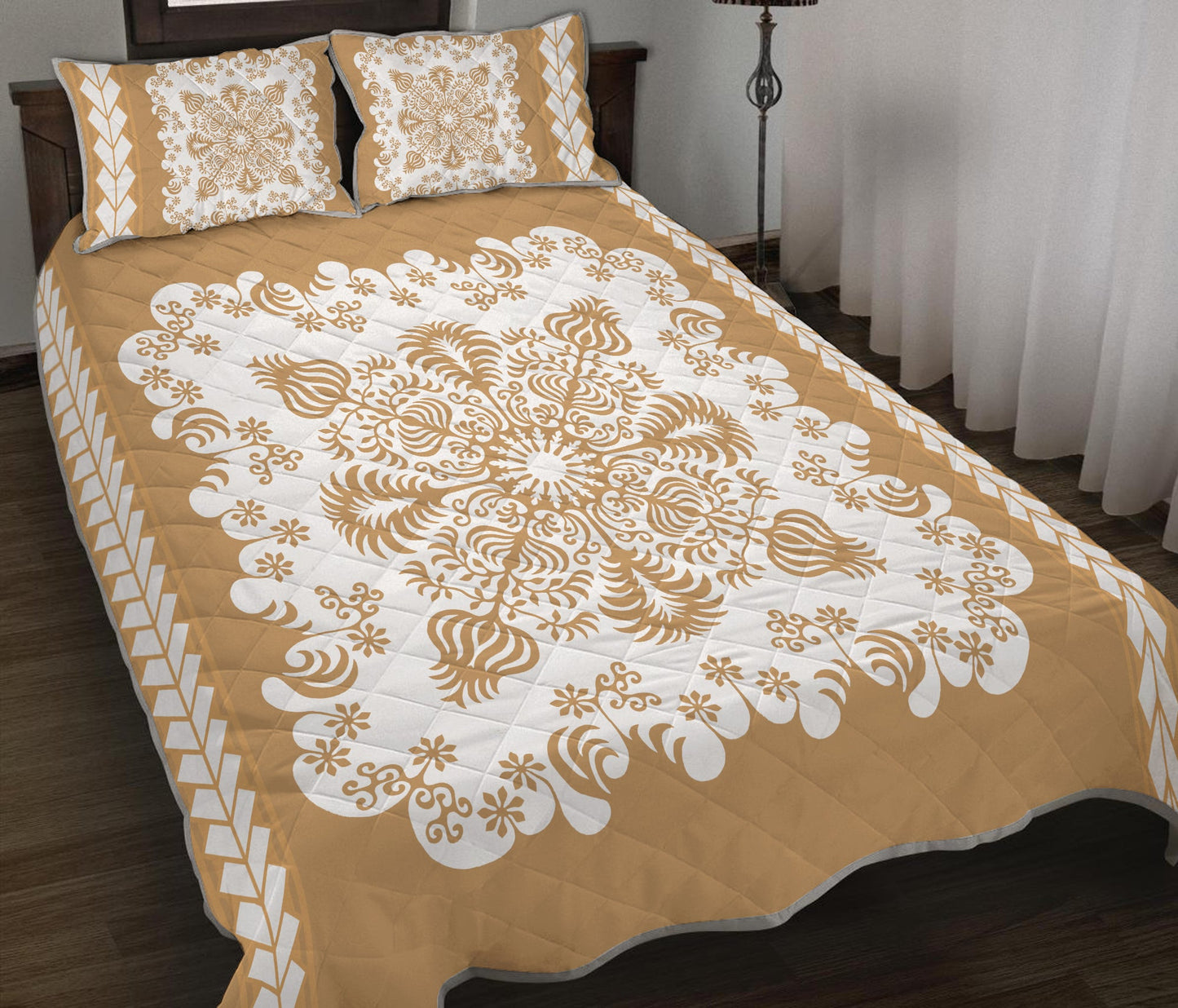 Hawaii Quilt Bed Set Pattern Version Special Gold
