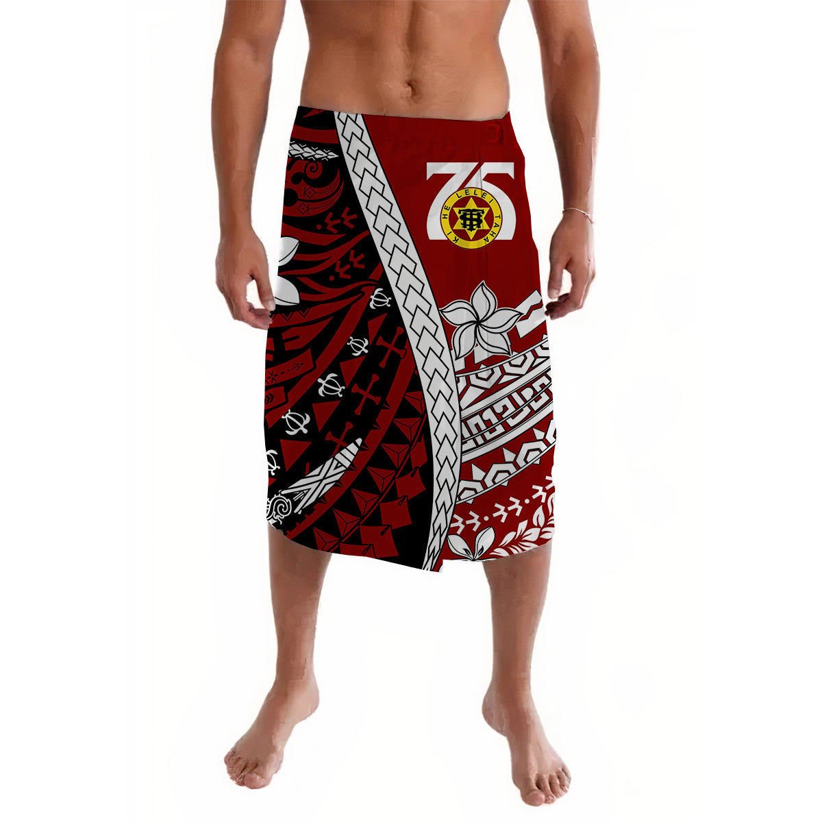 Tonga High School 75th Anniversary Lavalava Red Polynesian Minimalist Style