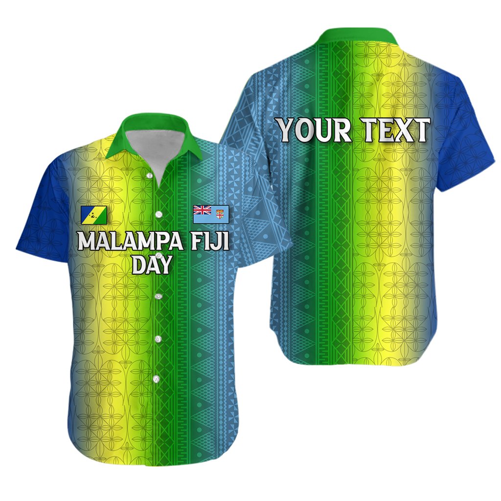 Custom Personalised Vanuatu Malampa Fiji Day Hawaiian Shirt - Flag Version -