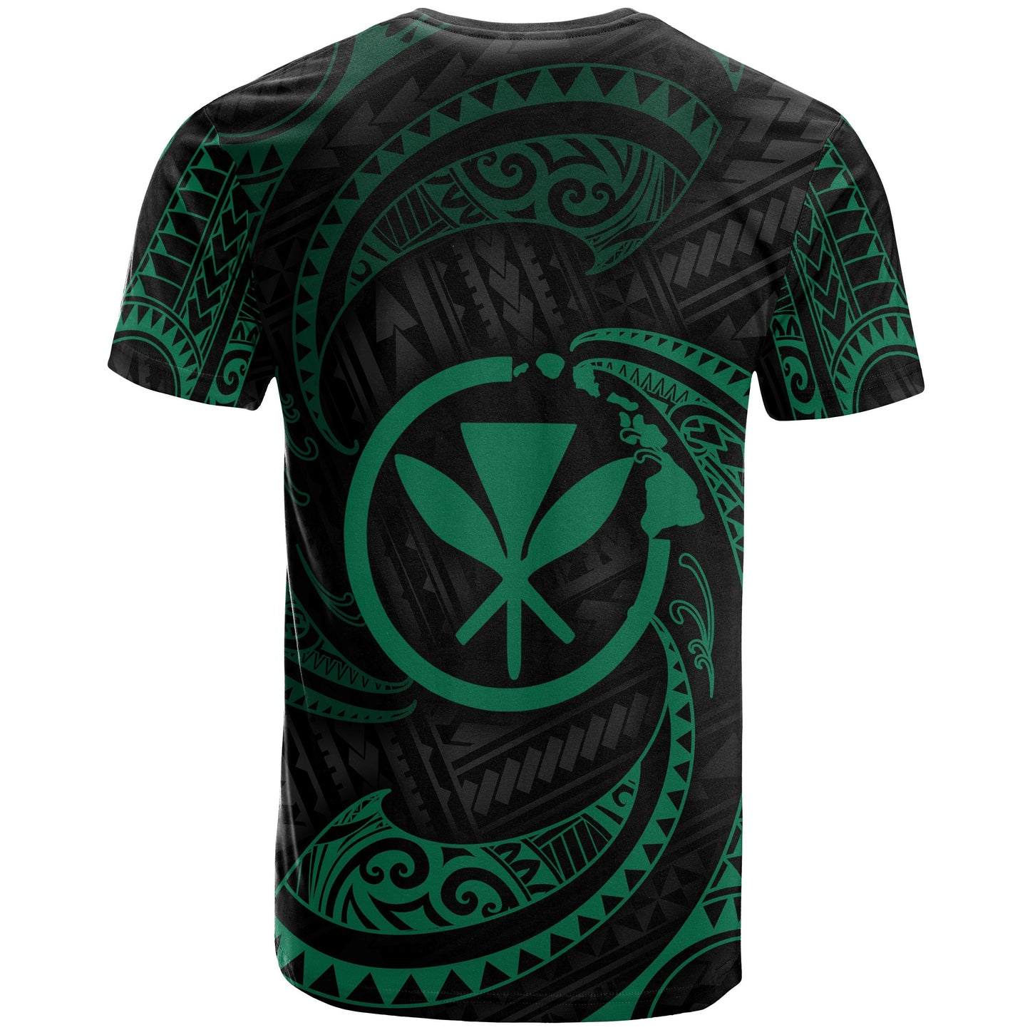 Polynesian Hawaii Custom Personalised T Shirt Green Tribal Wave