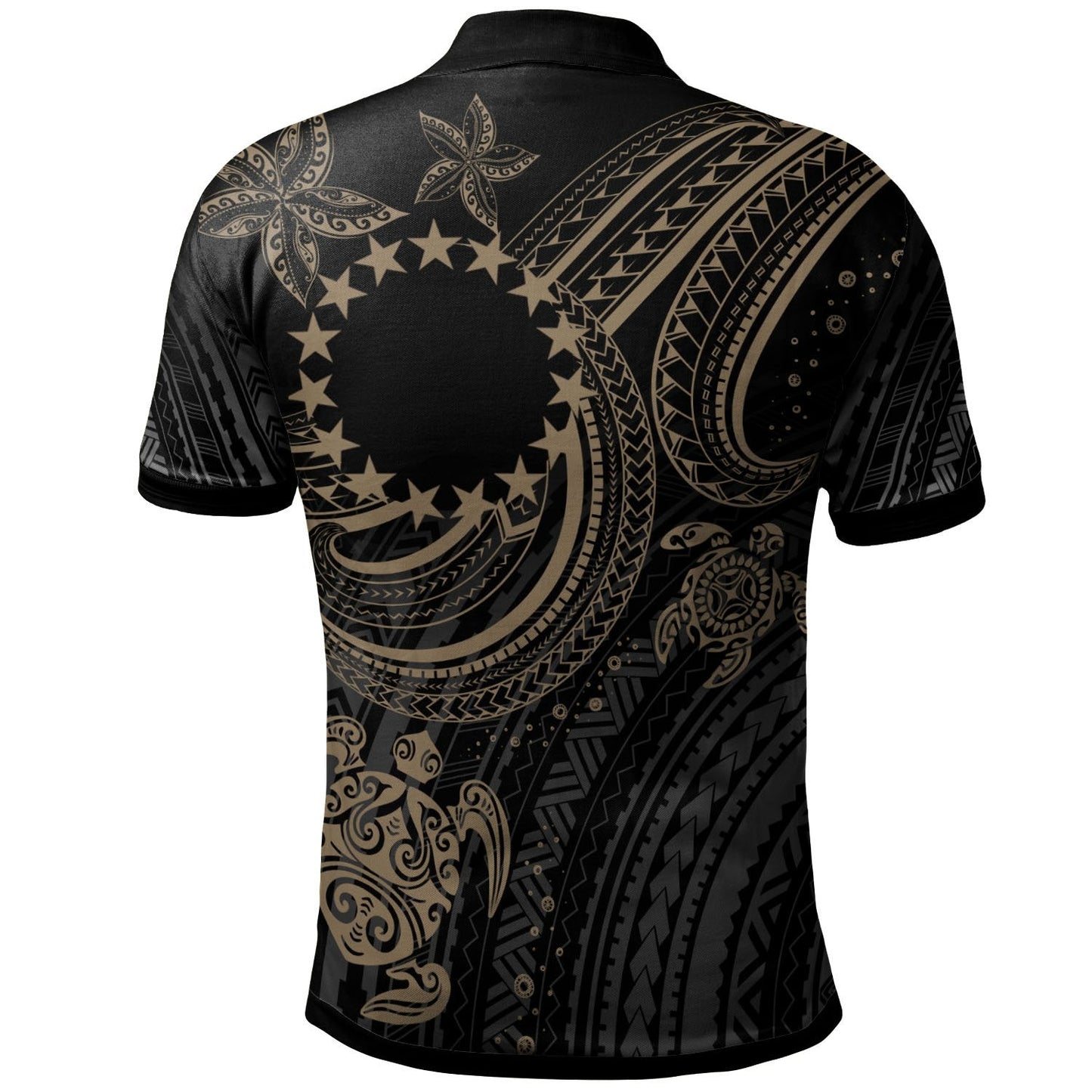 Cook islands Custom Personalised Polo Shirt - Gold Turtle