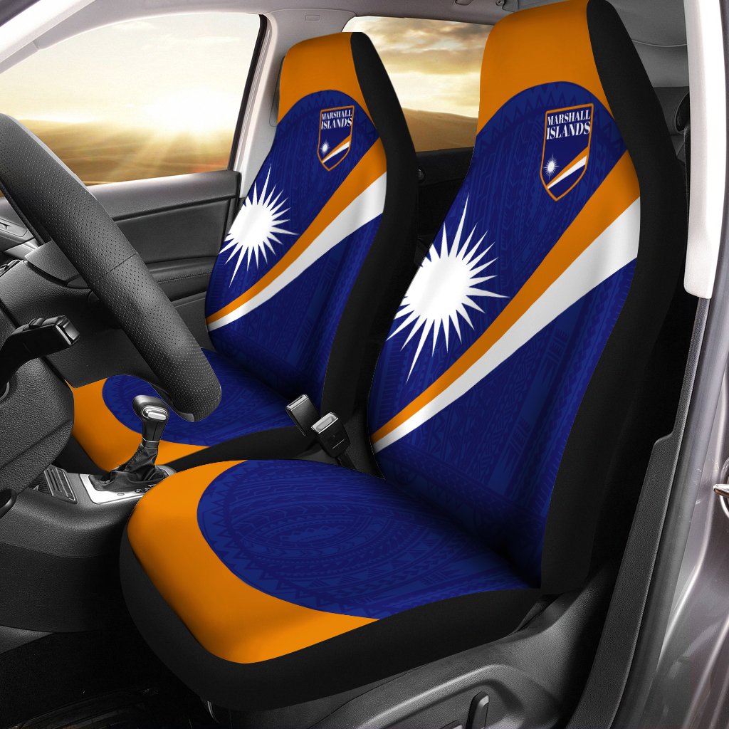 Marshall Islands Car Seat Covers Flag With Patterns