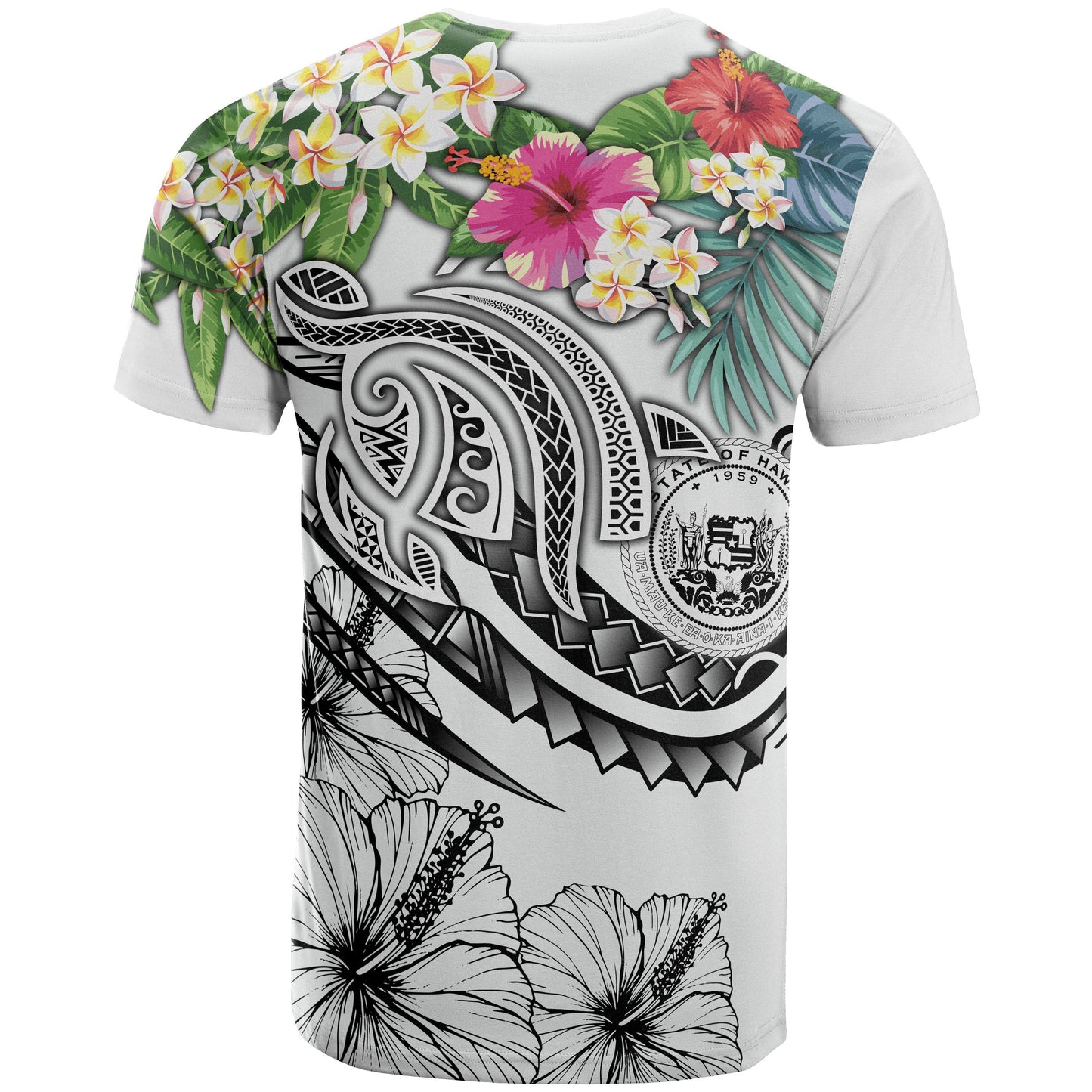 Polynesian Hawaii T - Shirt - Summer Plumeria White