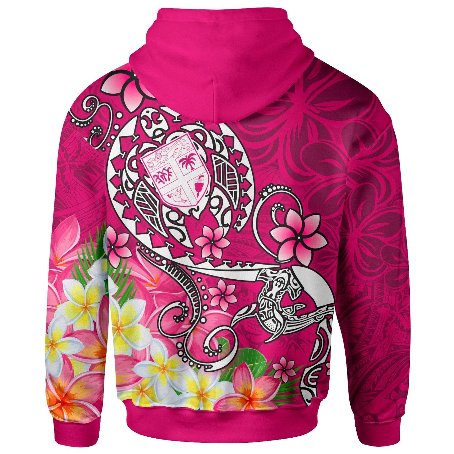 Fiji Hoodie Turtle Plumeria (Pink)