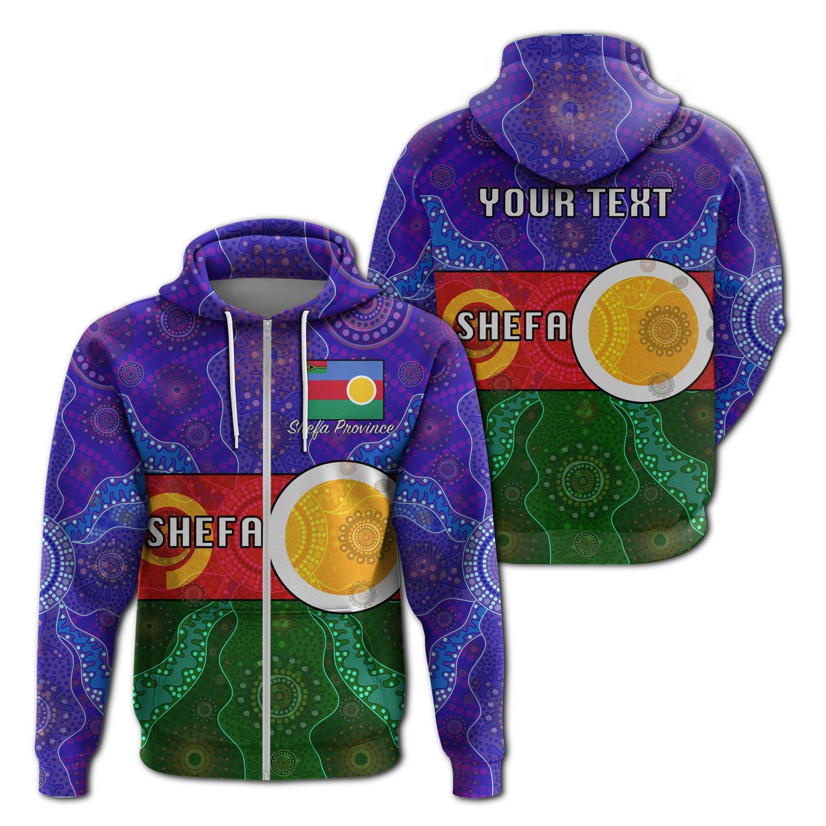 ( Personalised) Shefa Province Zip up Hoodie Aboriginal Patterns