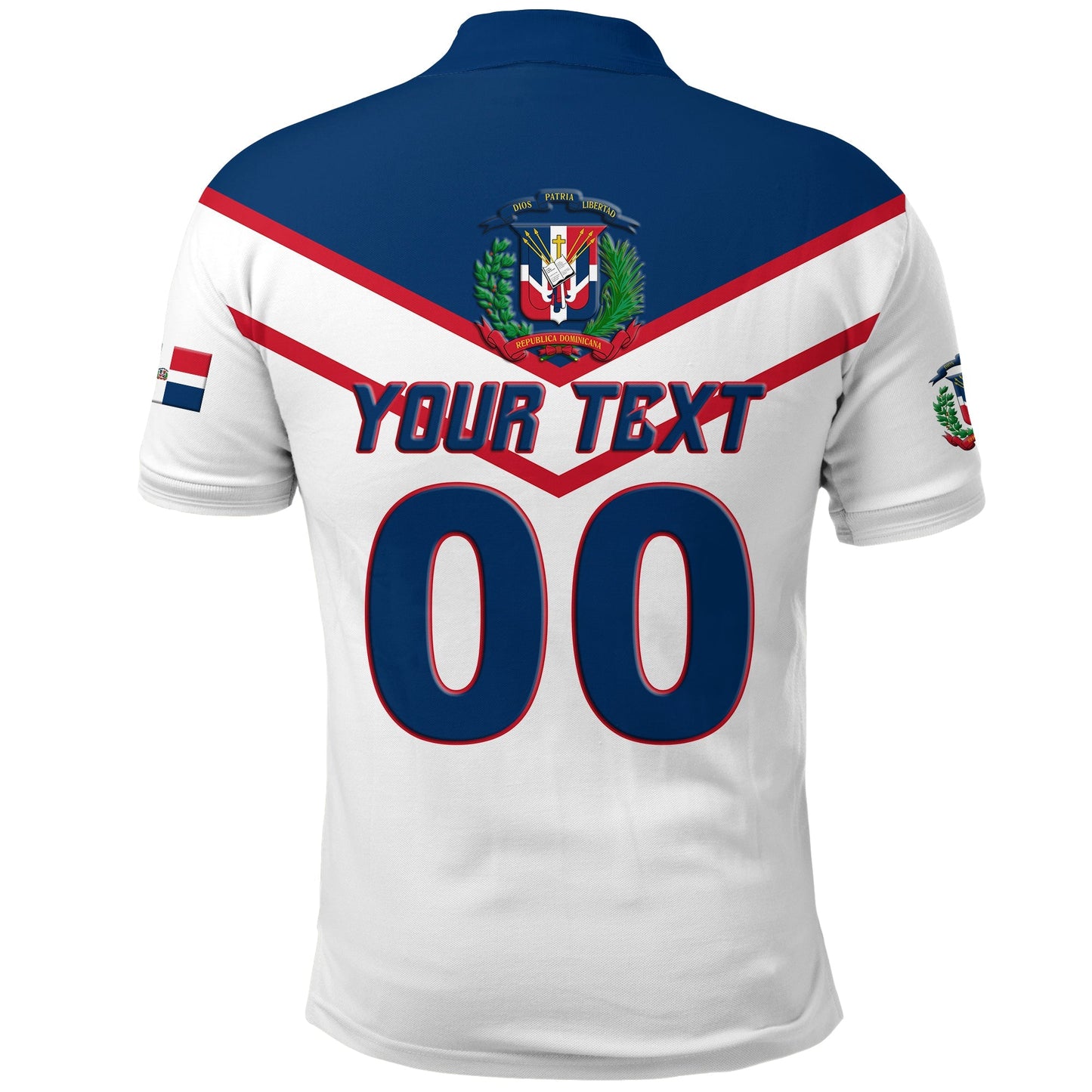 Custom Dominican Republic Baseball Pride Polo Shirt