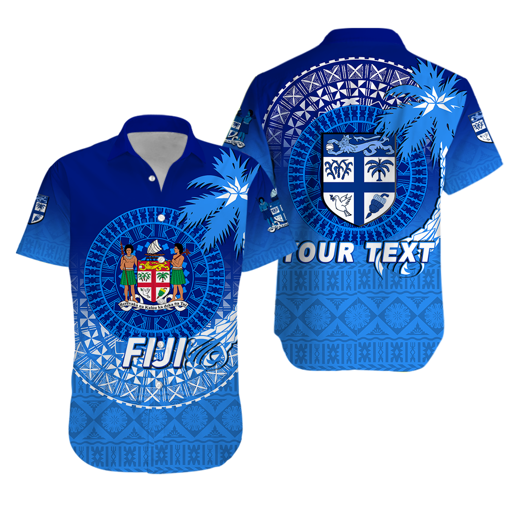 Custom Personalised Fiji Tapa Tribal Coconut Tree Hawaiian Shirt -