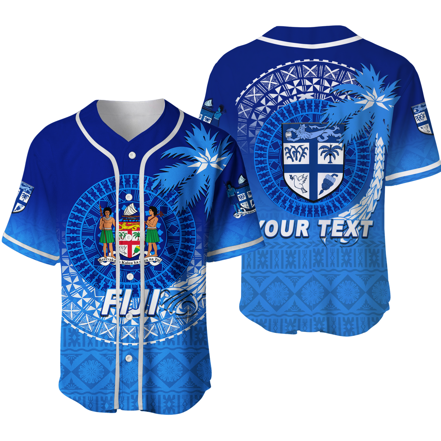 (Custom Personalised) Fiji Tapa Tribal Coconut Tree Baseball Jersey