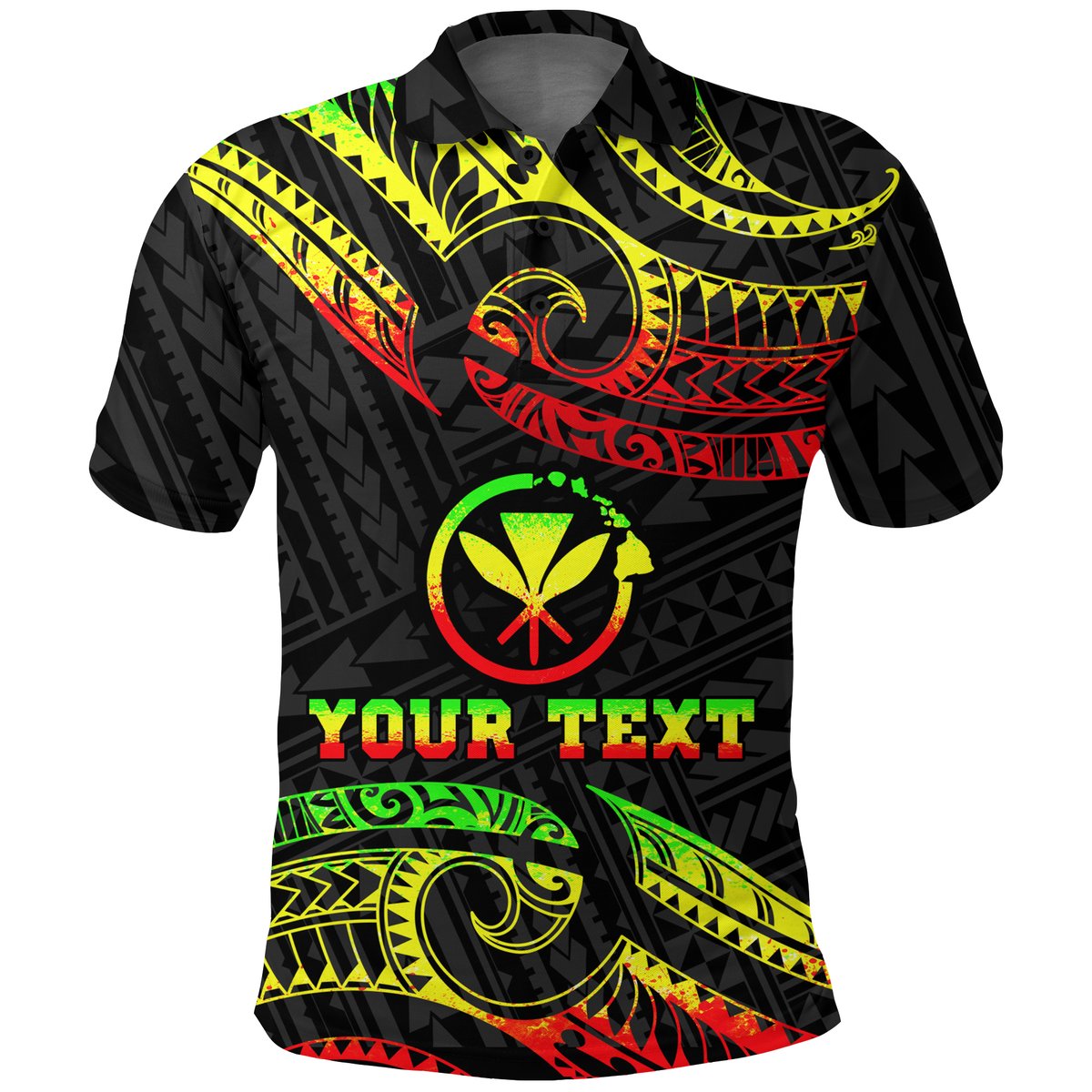 Custom Personalised Hawaii Polo Shirt - Tribal Pattern Reggae -