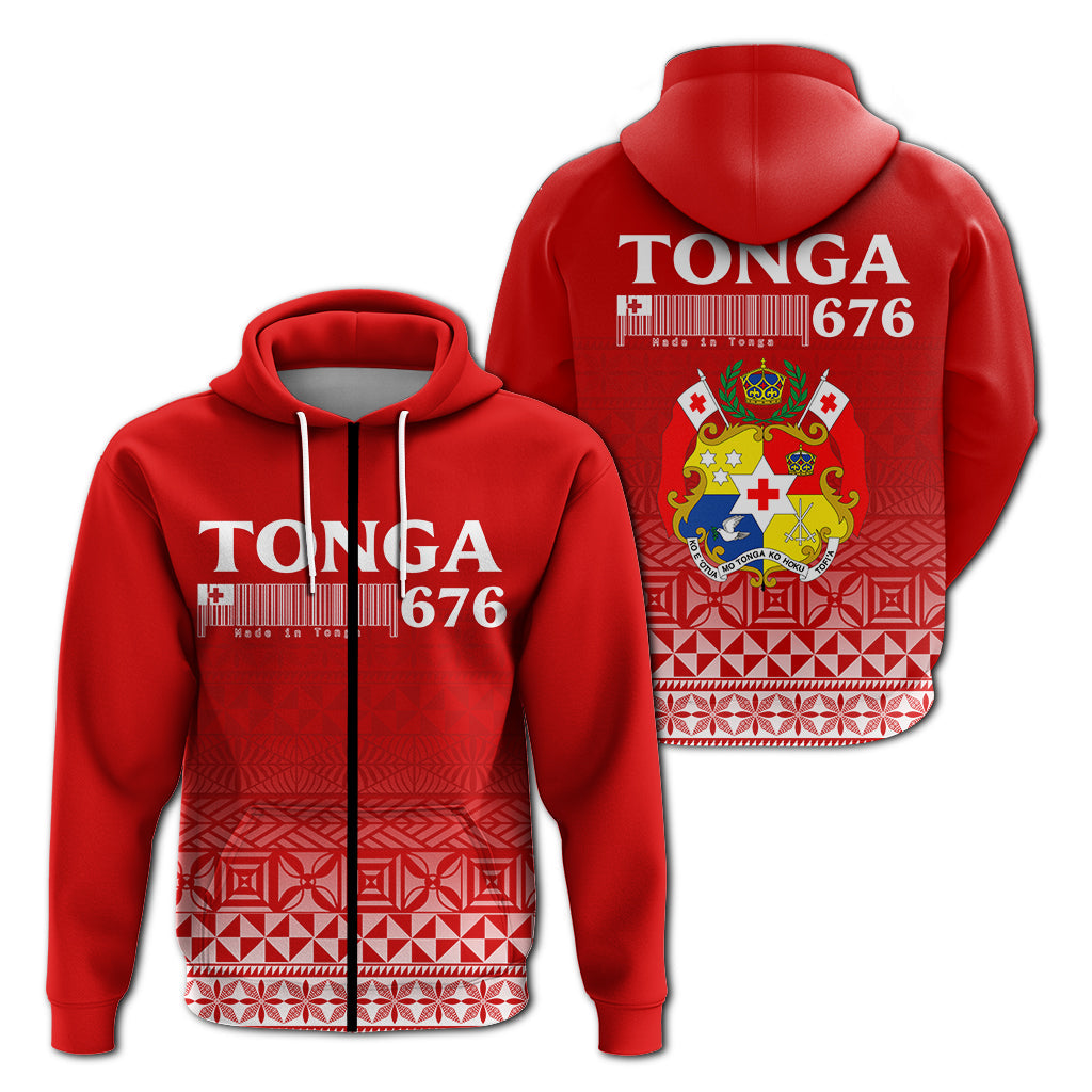 Tonga 676 Zip Up Hoodie Tongan Pattern