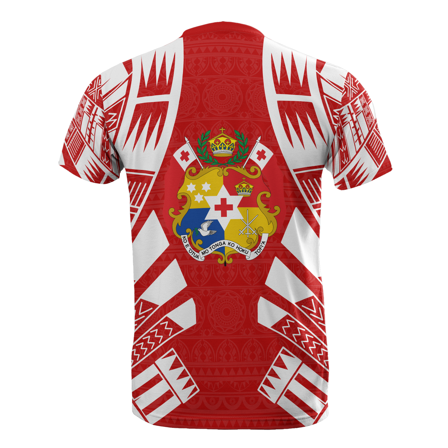 Tonga T - Shirt - Tonga Coat Of Arms Polynesian Tattoo Red Style
