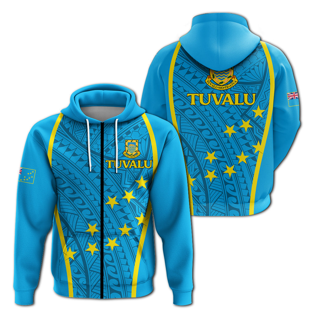Tuvalu Zip Up Hoodie Tribal Pattern