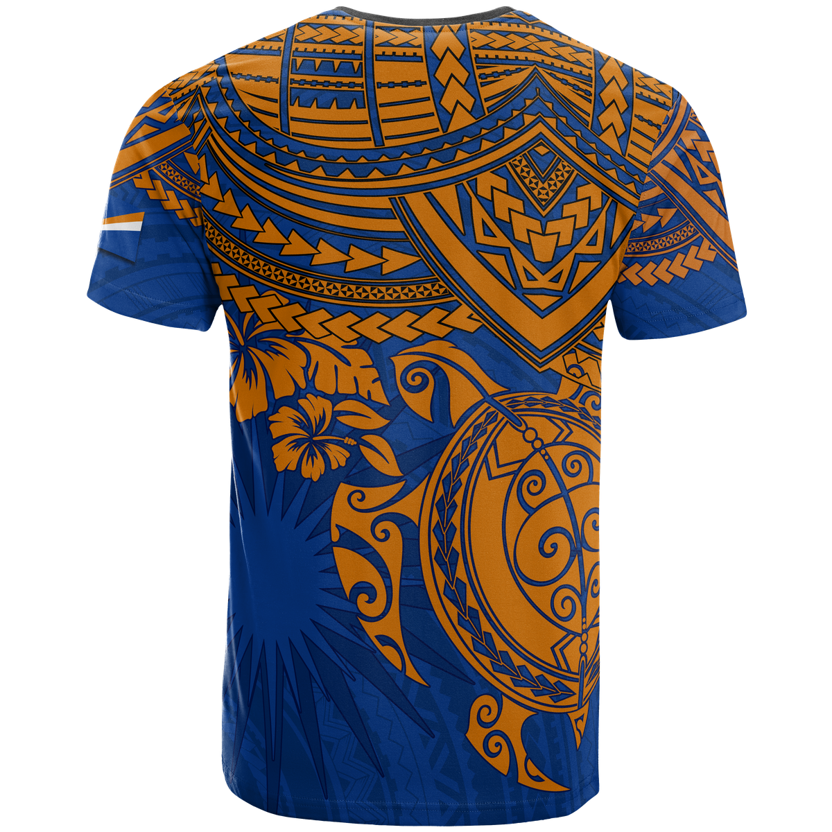 Marshall Islands Polynesian T Shirt Marshall Islands Flag Blue Turtle Hibiscus