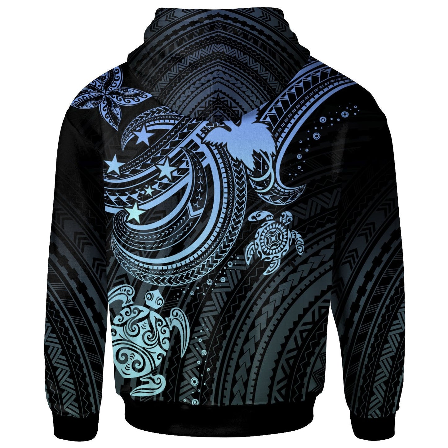 Papua New Guinea Hoodie Blue Turtle