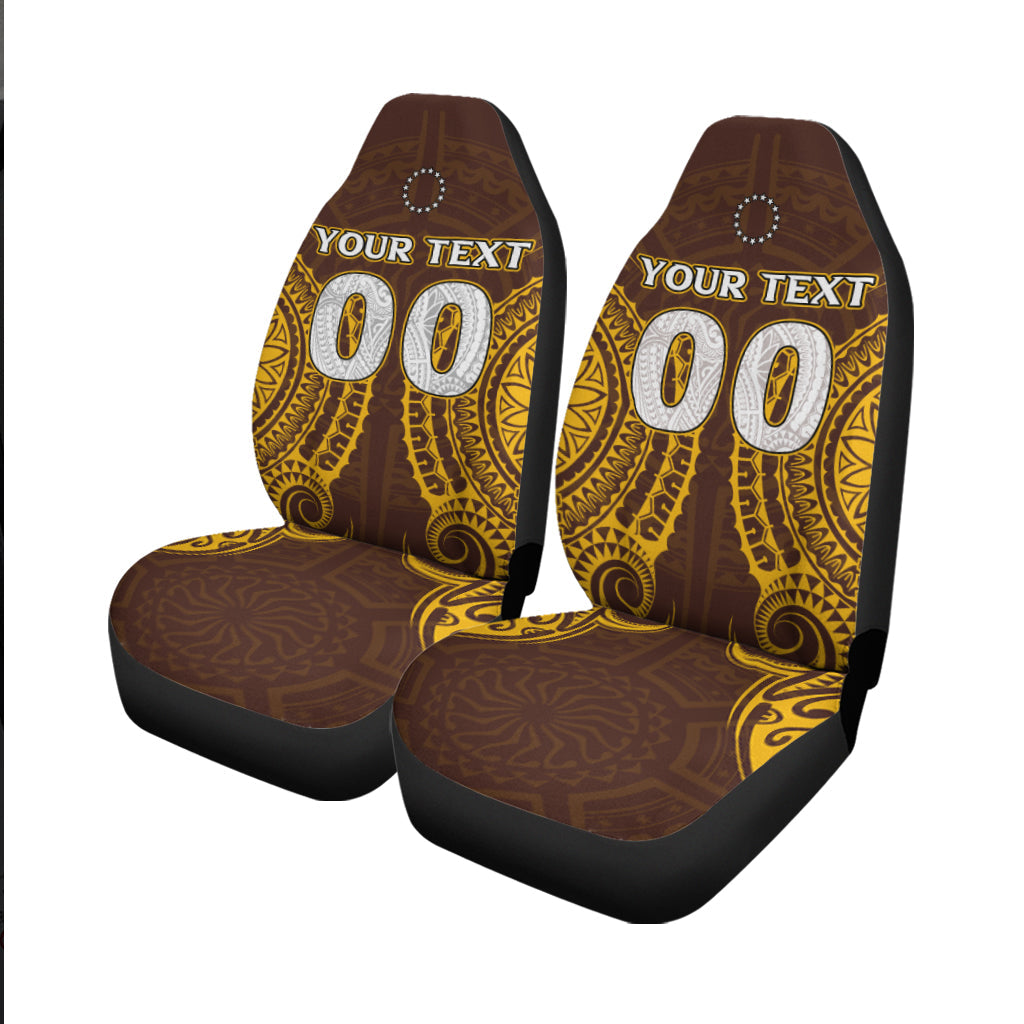 (Custom Personalised) Cook Islands Kukis Car Seat Covers Tribal Pattern