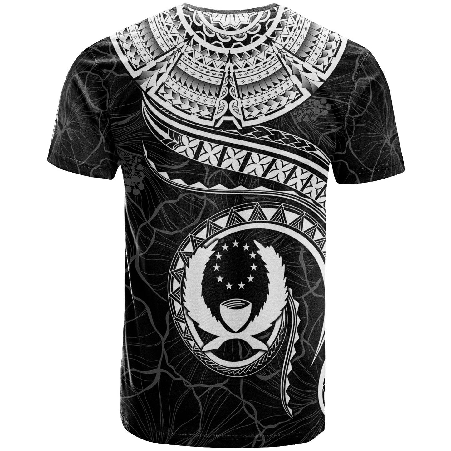 Pohnpei Polynesian T Shirt Pohnpei Waves White