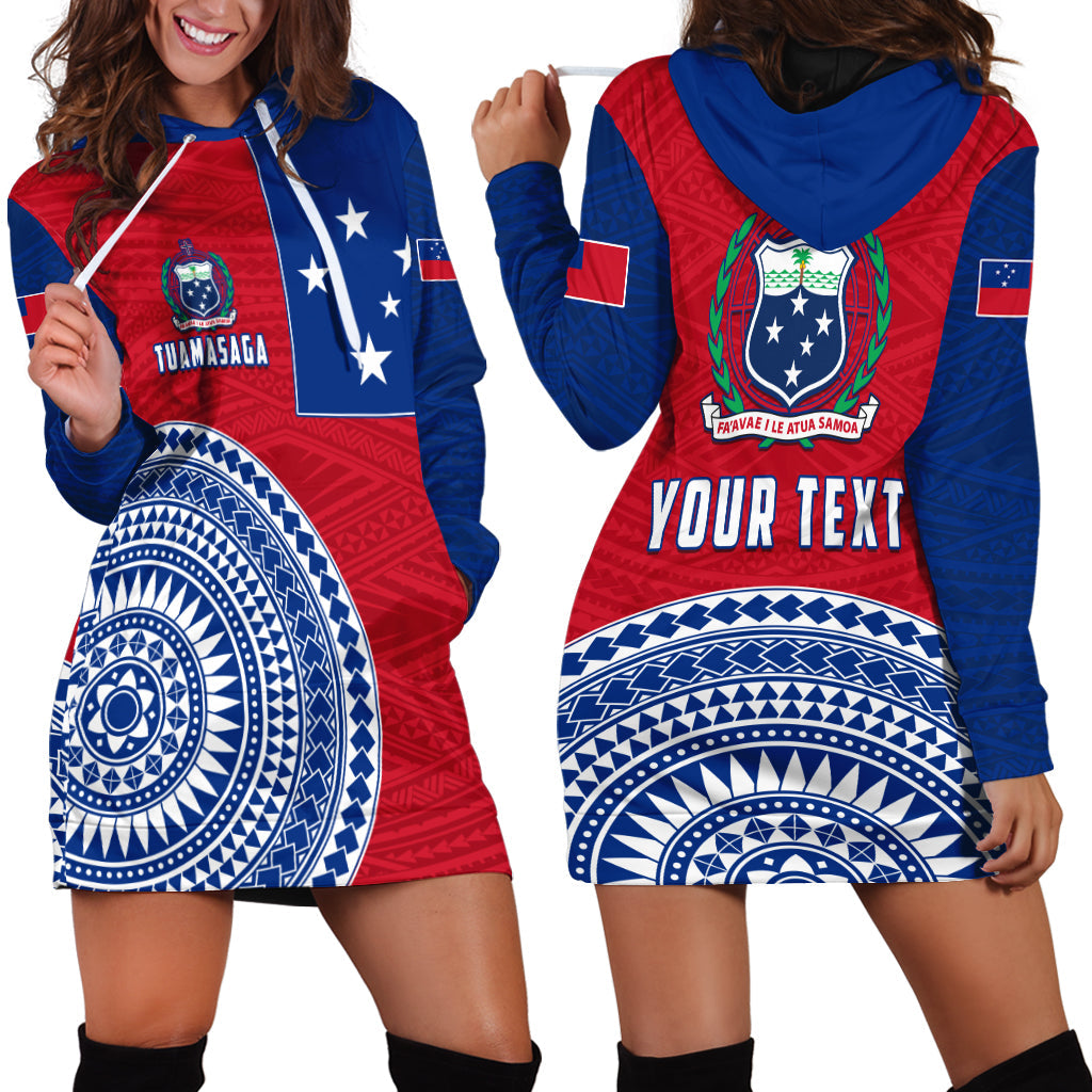 Custom Personalised Tuamasaga Samoa Hoodie Dress Polynesian Pattern