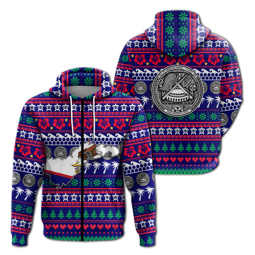 American Samoa Christmas Zip Hoodie Ugly Christmas
