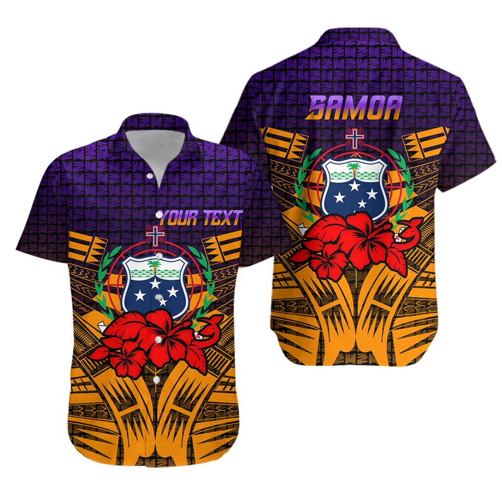 Custom Personalised Samoa Hawaiian Shirt - Hibiscus With Tribal -