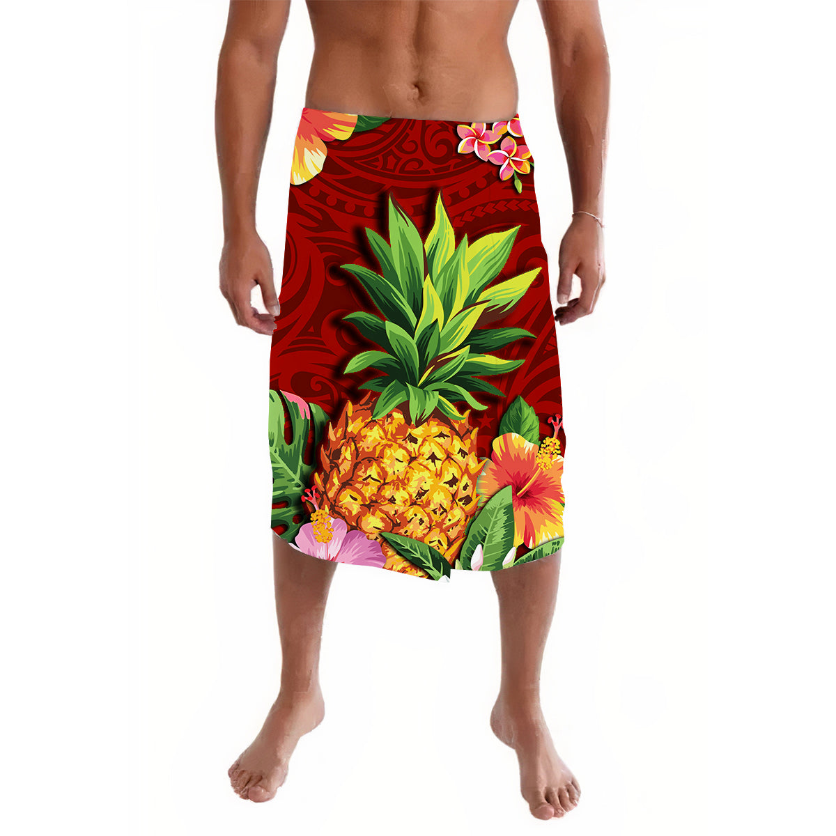 Hawaii Lavalava Polynesia Red Pineapple