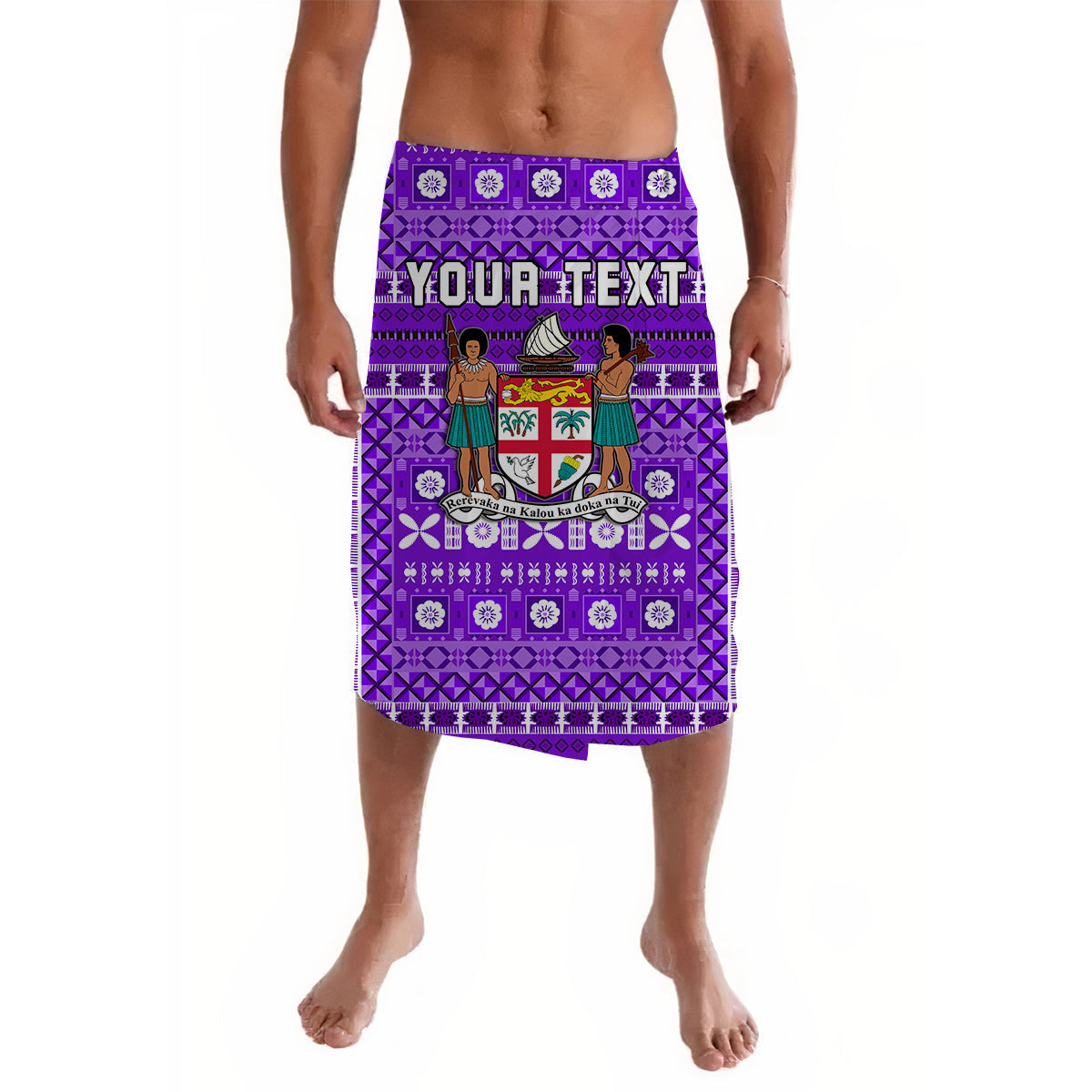 (Custom Personalised) Fiji Lavalava Purple Tapa Pattern