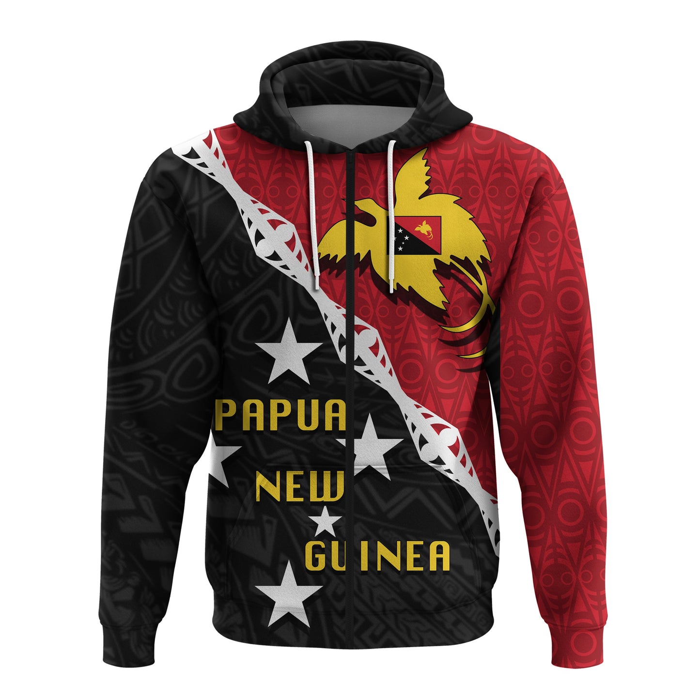 ( Personalised) Papua New Guinea Zip up Hoodie Patterns Of Papua