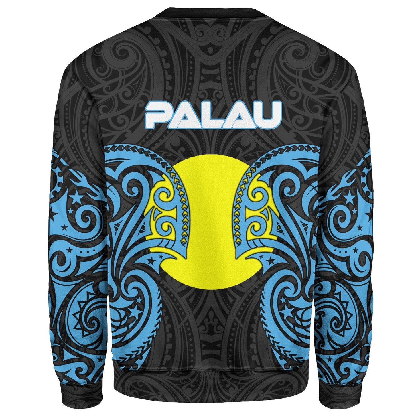 Palau Polynesian Custom Personalised Sweater Spirit Style Blue