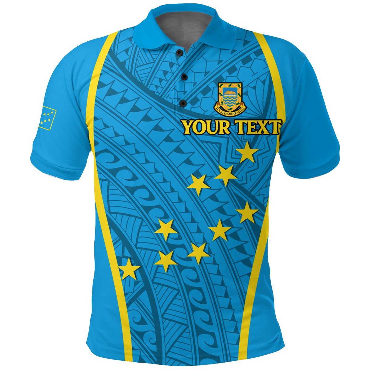 Custom Personalised Tuvalu Polo Shirt - Tribal Pattern -