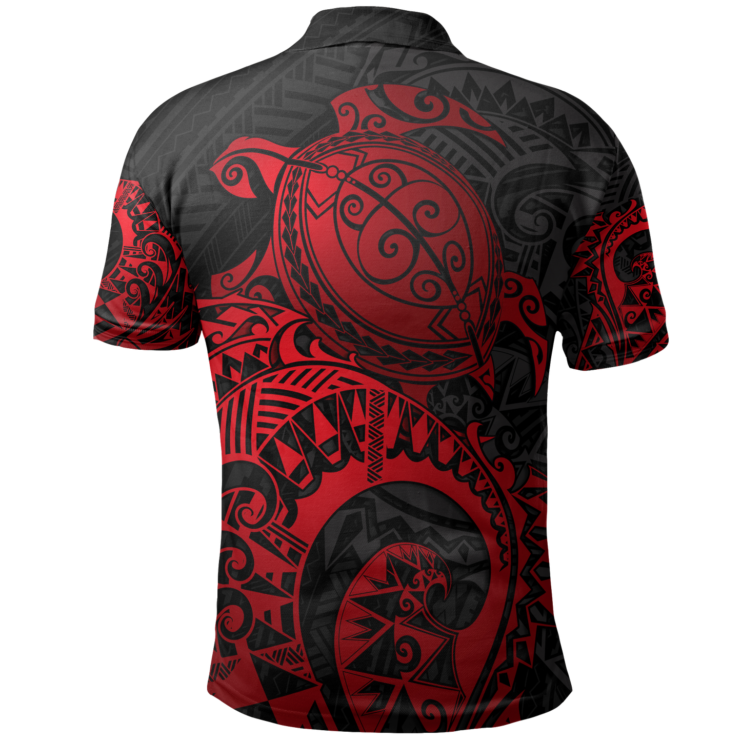 American Samoa Polo Shirt - American Samoa Seal Red Turtle Tattoo